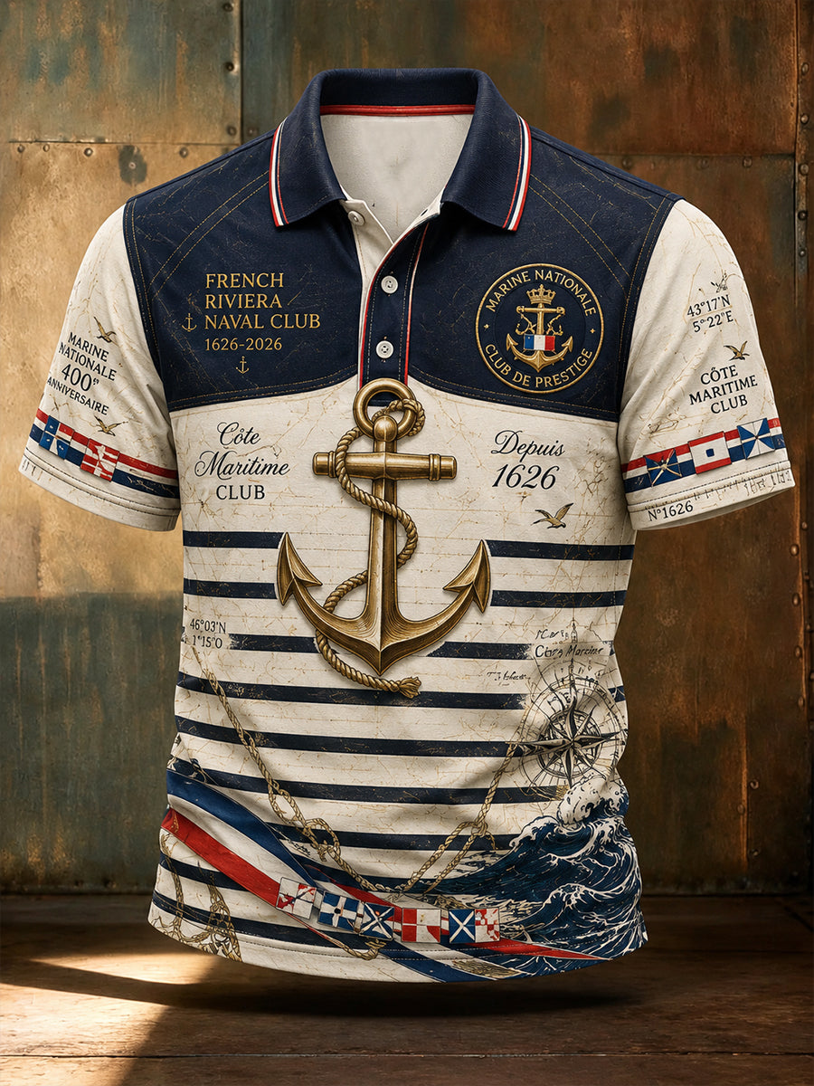 Chemise à manches courtes de la Marine française pour homme