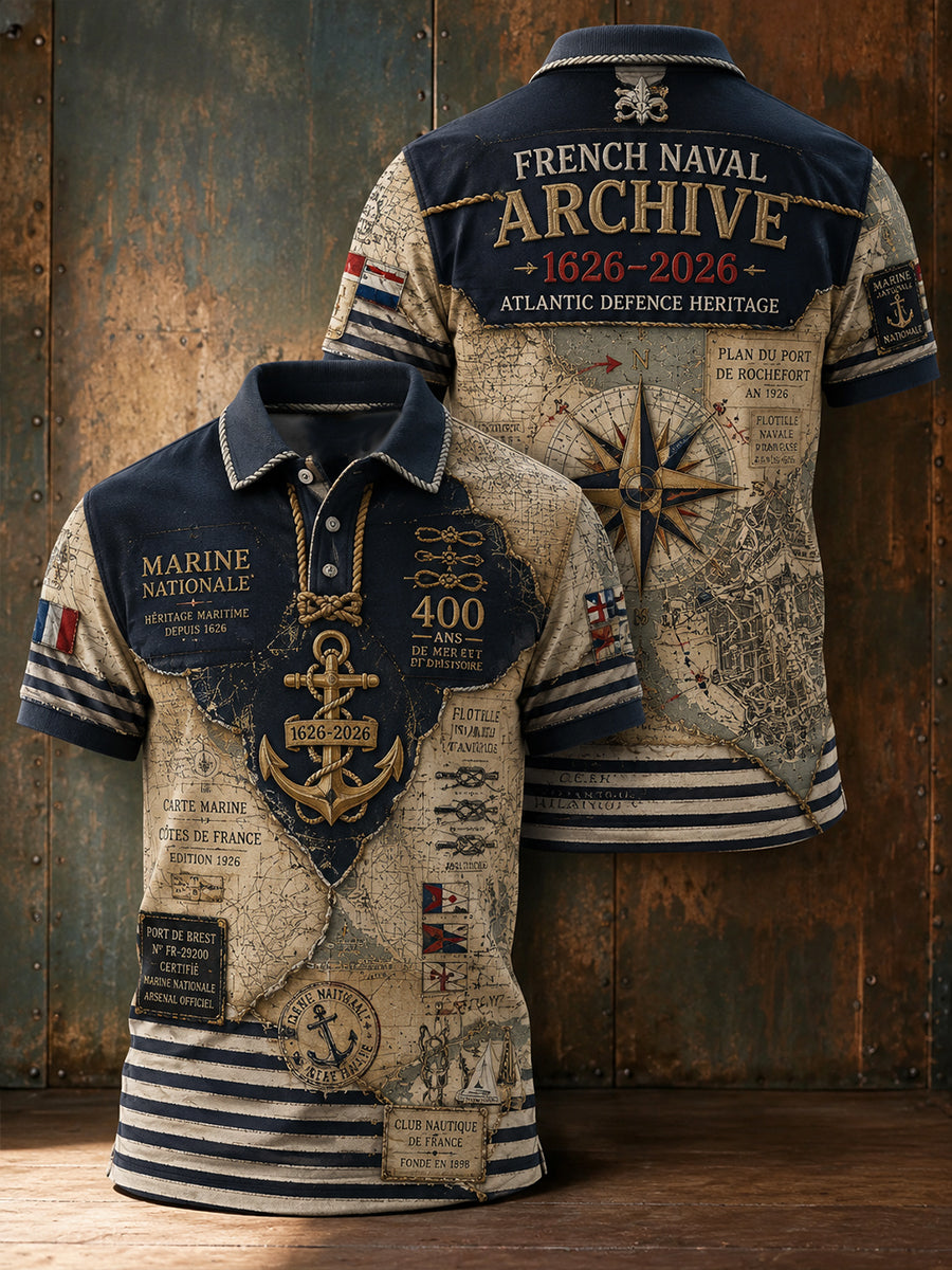 Chemise à manches courtes de la Marine française pour homme