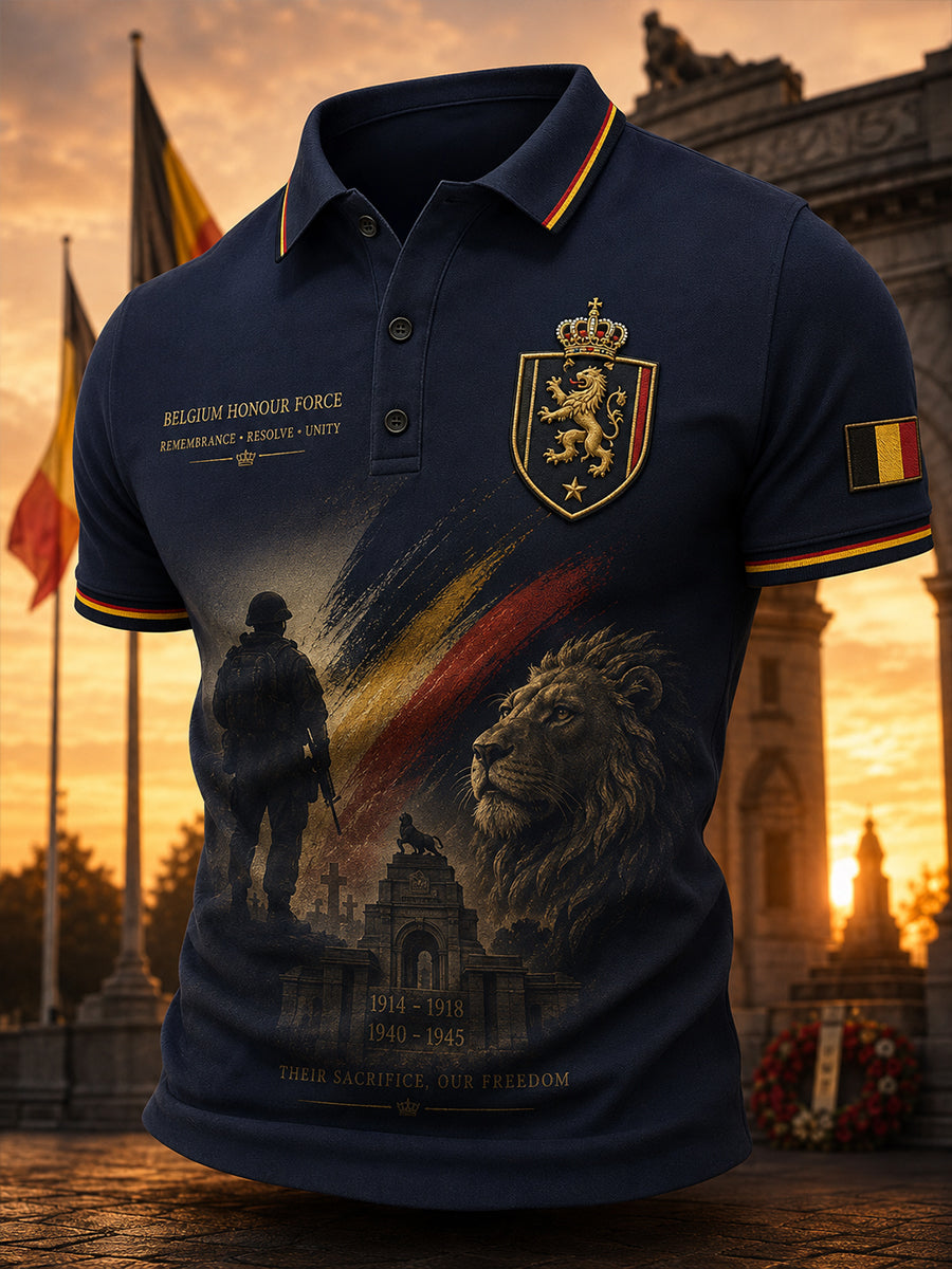 Polo Homme À Manches Courtes Avec Imprimé Commémoratif Vétéran Vintage