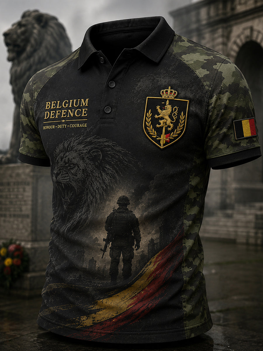 Polo à manches courtes pour homme avec imprimé commémoratif vintage rendant hommage aux anciens combattants
