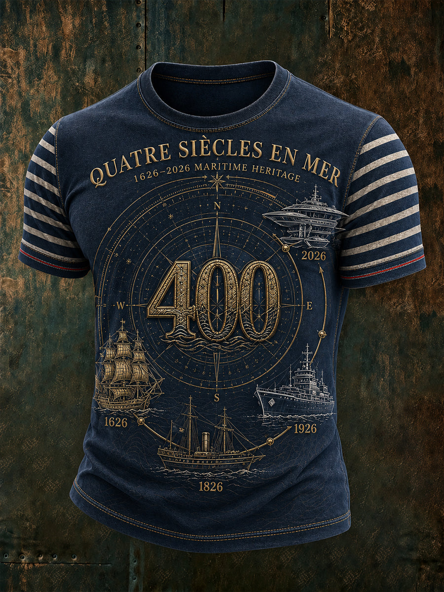 Chemise Homme Marine Française À Manches Courtes