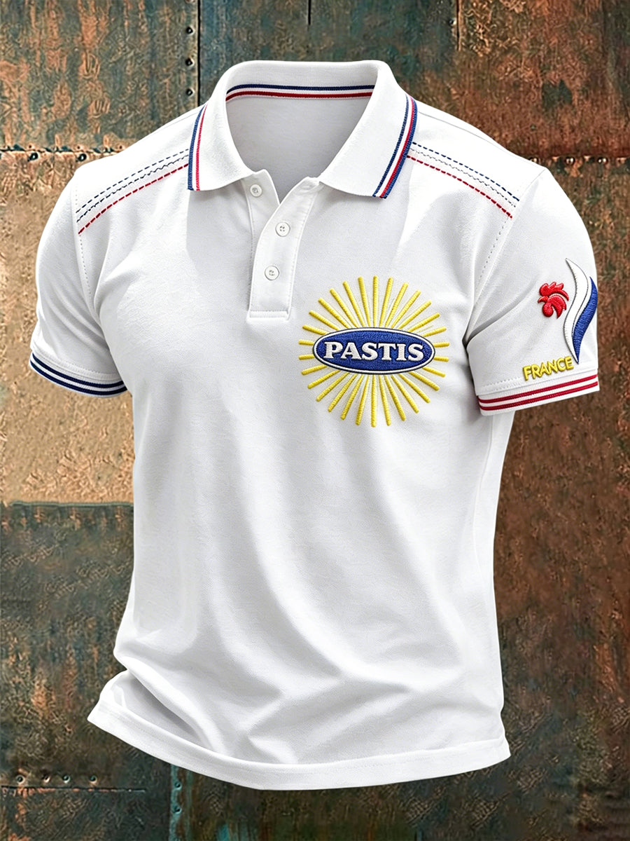 Polo décontracté pour homme à imprimé pastis