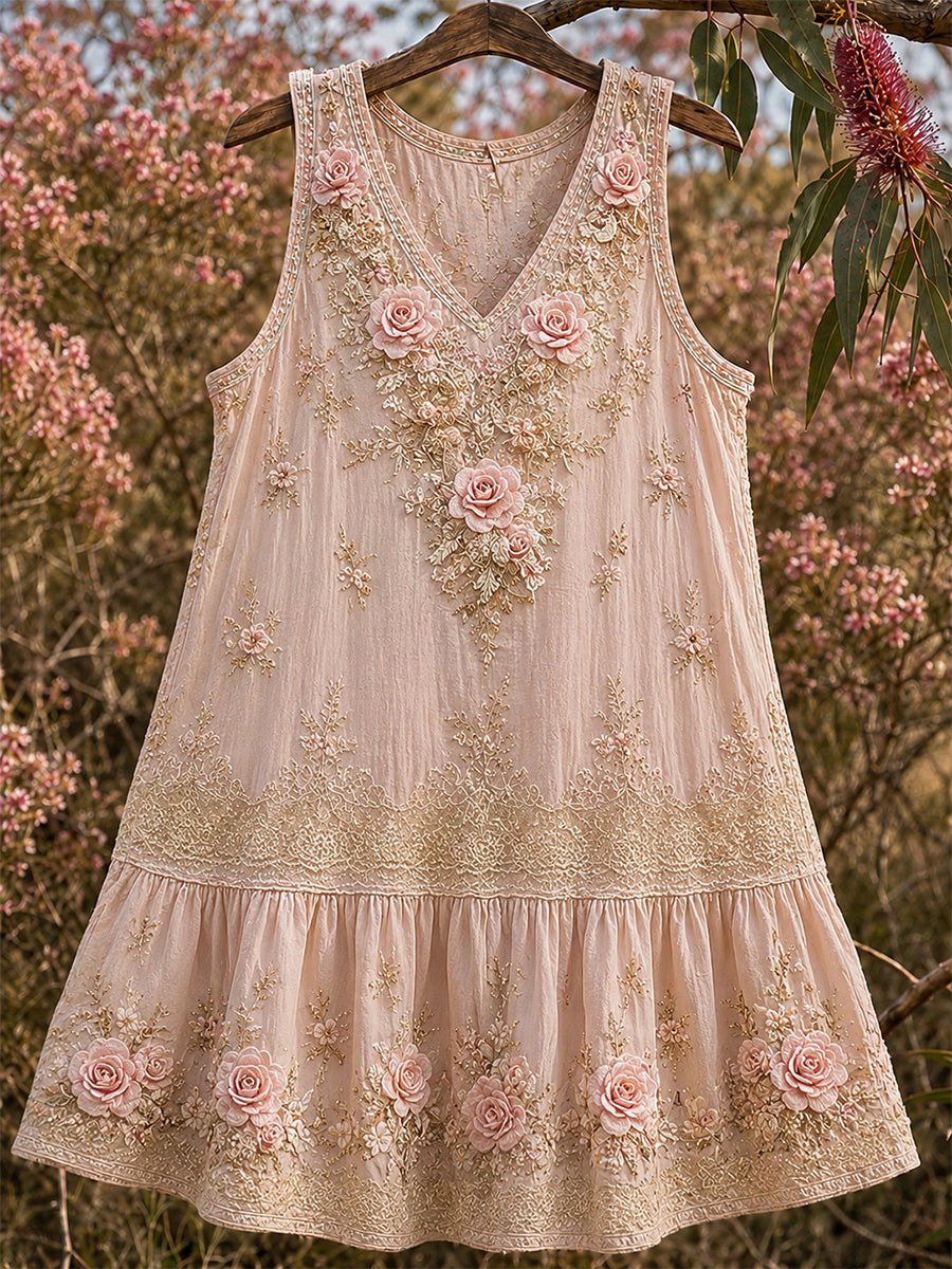 Robe décontractée pour femme à imprimé d’art ethnique australien vintage