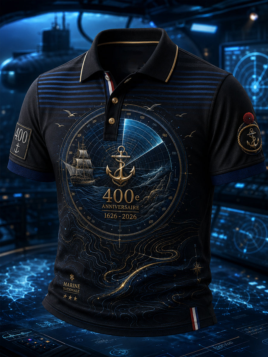 Chemise à manches courtes bleu marine pour homme