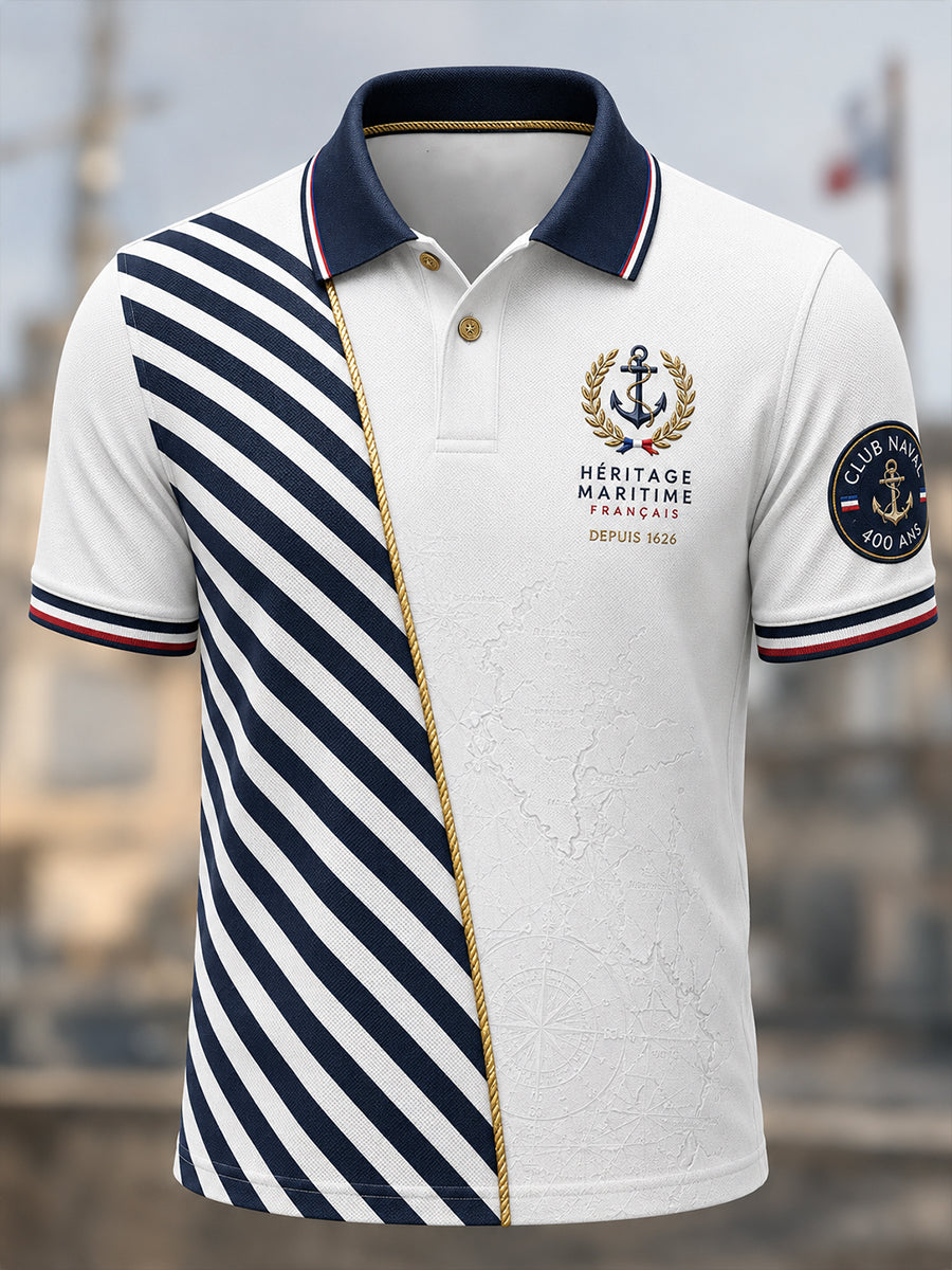 Chemise à manches courtes bleu marine pour homme
