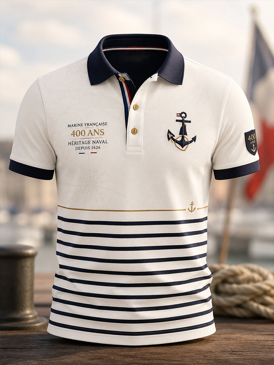 Chemise à manches courtes bleu marine pour homme