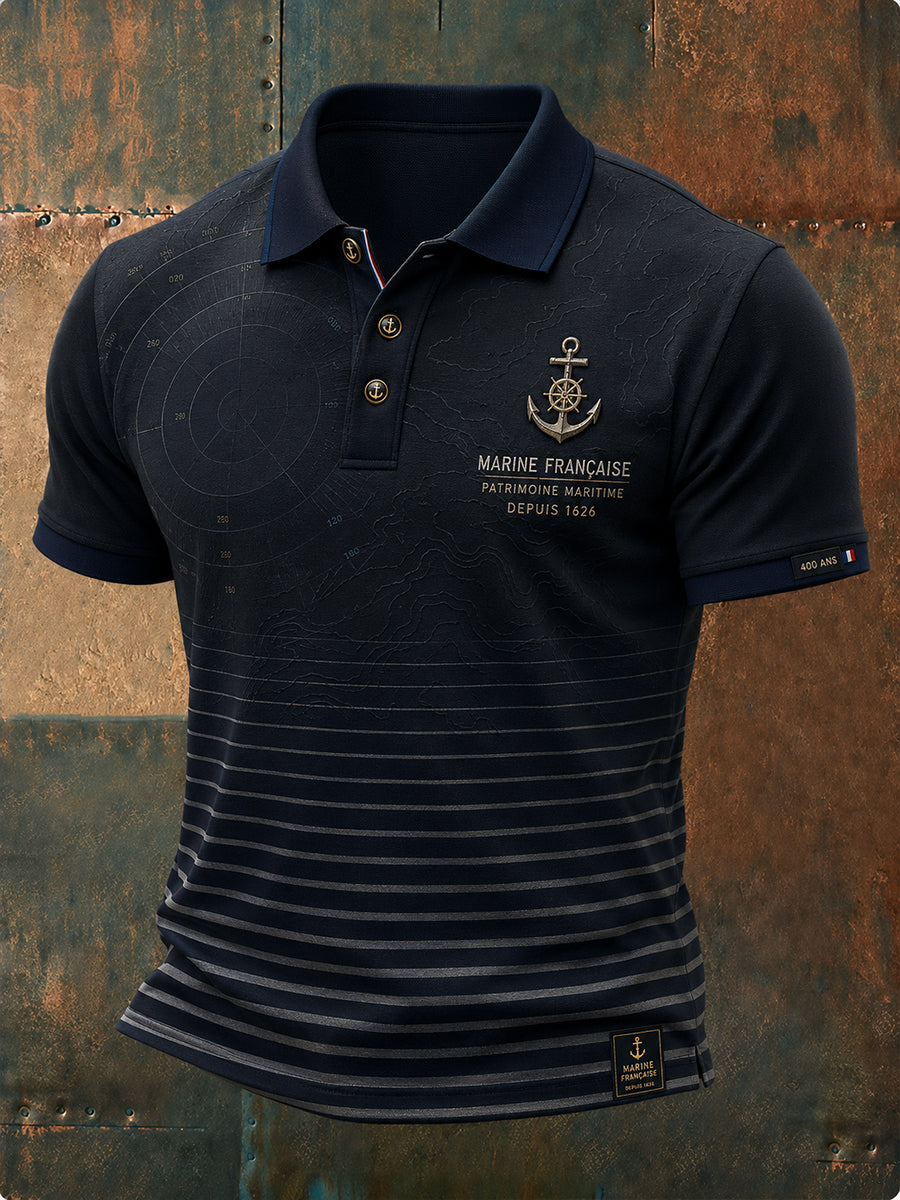 Chemise à manches courtes bleu marine pour homme