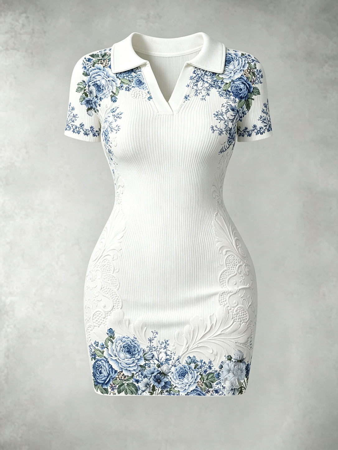 Jupe moulante en coton et lin à imprimé floral pour femme
