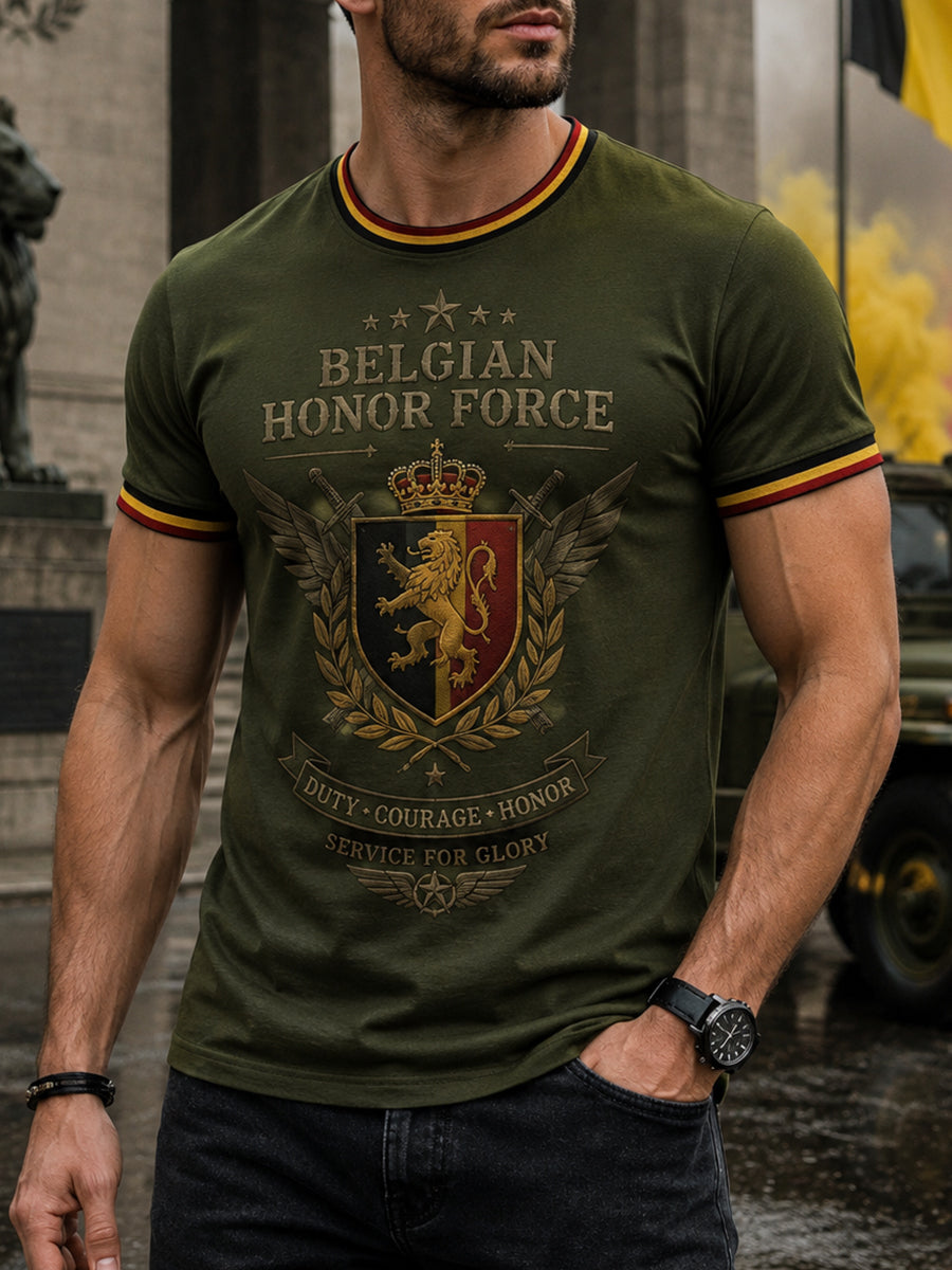 T-shirt homme à manches courtes avec imprimé vintage de style militaire