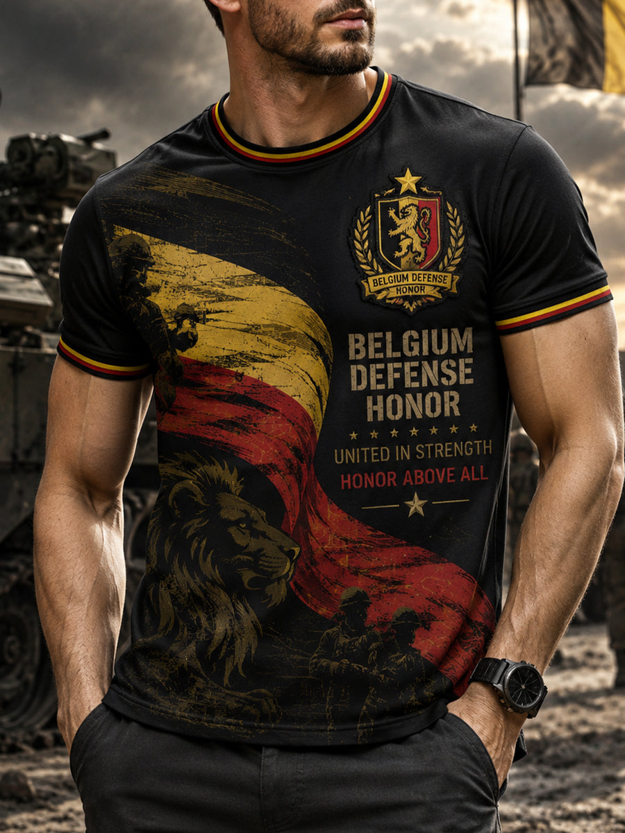 T-shirt homme à manches courtes avec imprimé vintage de style militaire