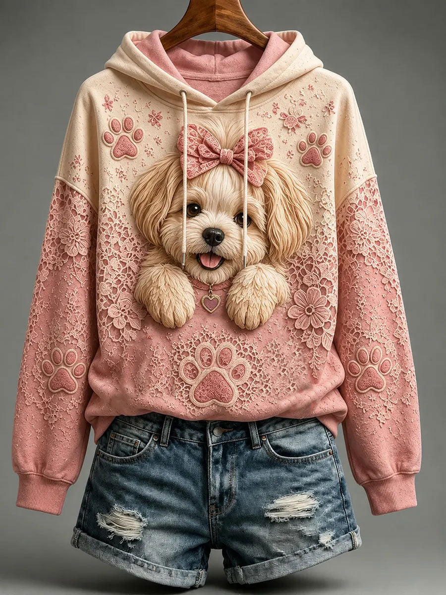 Sweat à Capuche Chien Femme