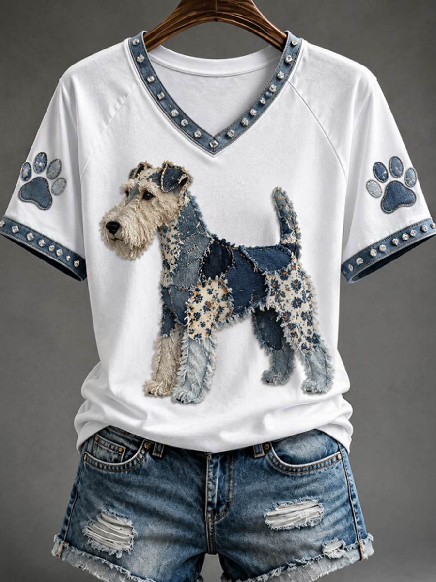 T-shirt femme à col en V et épaules dénudées, manches courtes