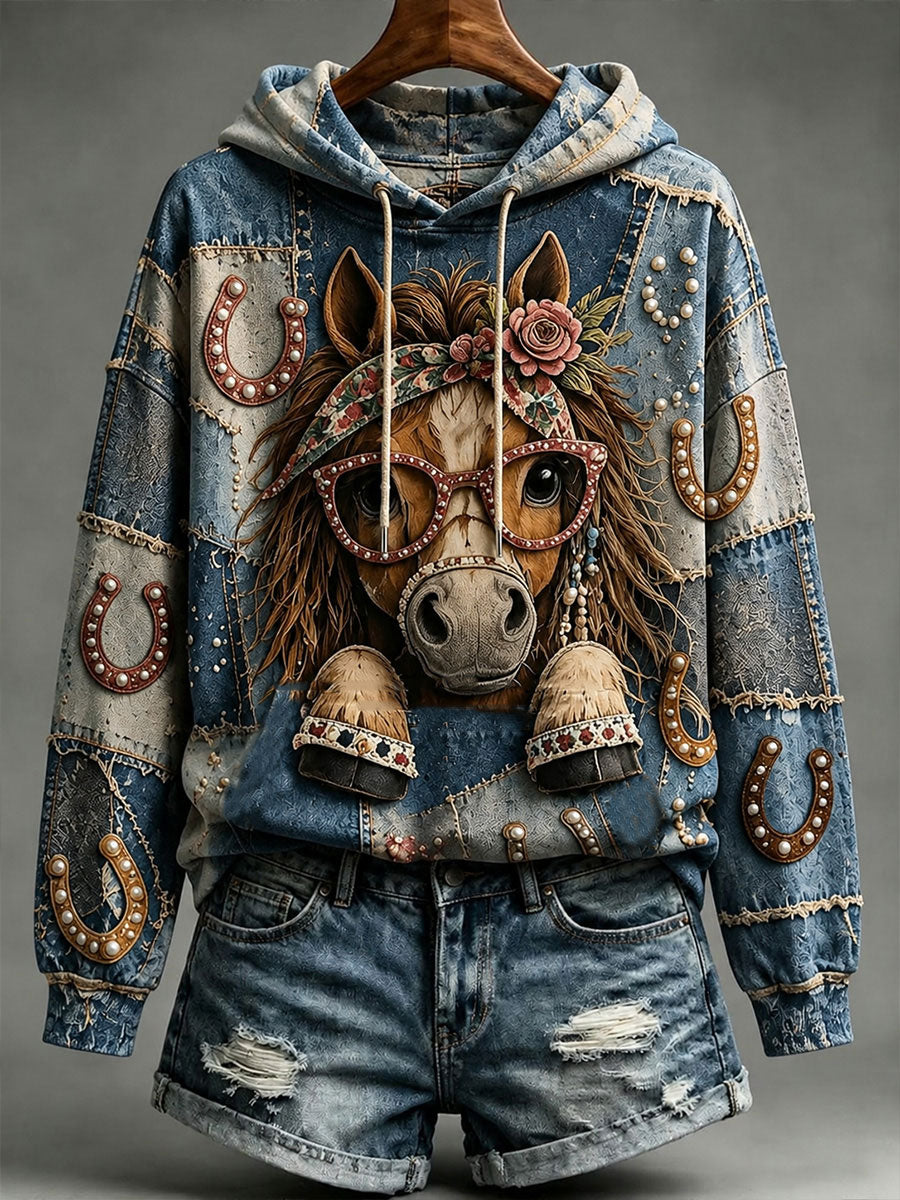 Sweat à capuche Horse Femme