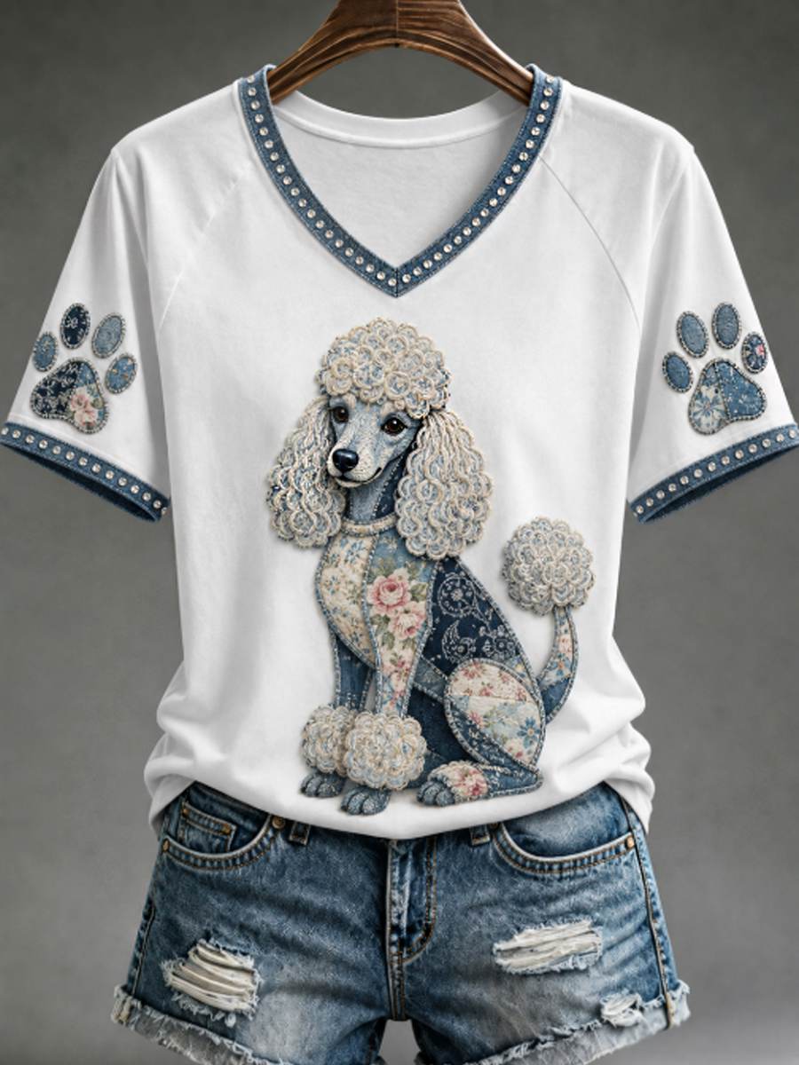 T-shirt femme à col en V et épaules dénudées, manches courtes