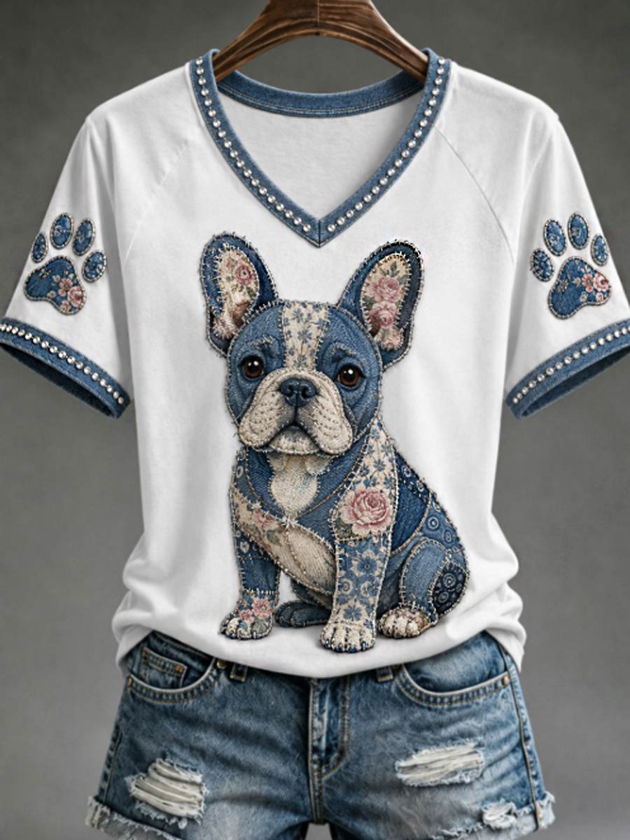 T-shirt femme à col en V et épaules dénudées, manches courtes
