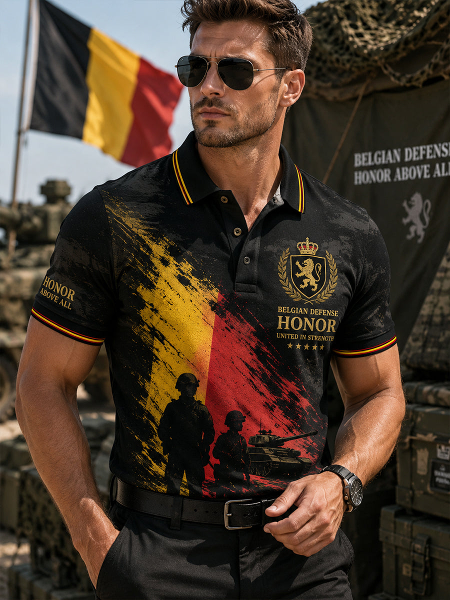 Polo à manches courtes pour homme avec imprimé camouflage militaire