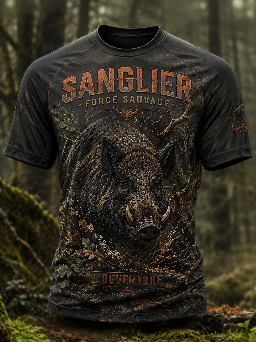 Chemise française de chasse à manches courtes pour homme