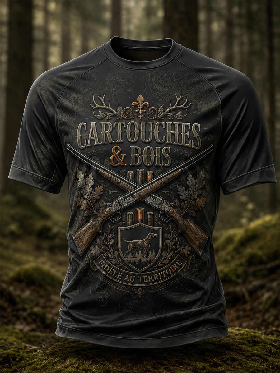 Chemise française de chasse à manches courtes pour homme