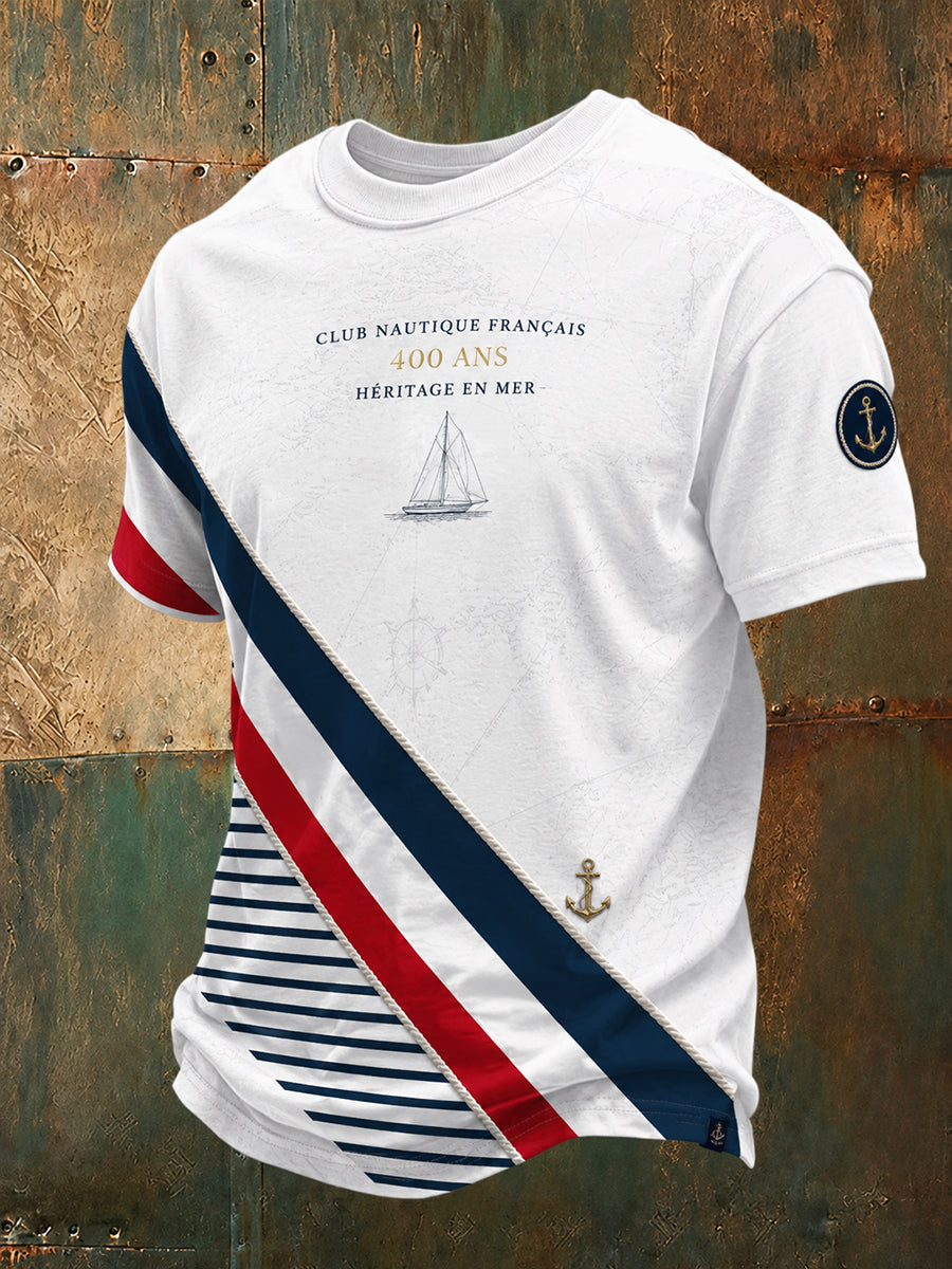 Chemise à manches courtes de la Marine française pour homme