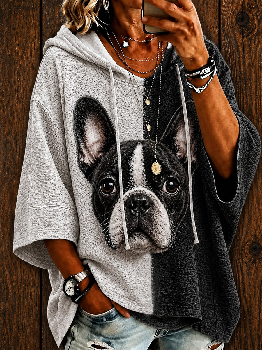 Femmes Mignon Boston Terrier Art Casual Hoodie