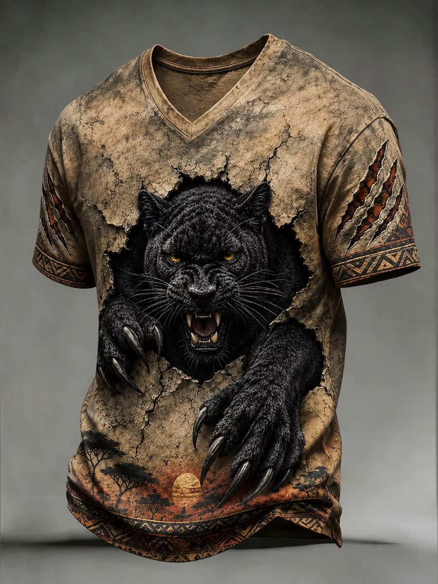 Retro Animal Print Casual T-Shirt
