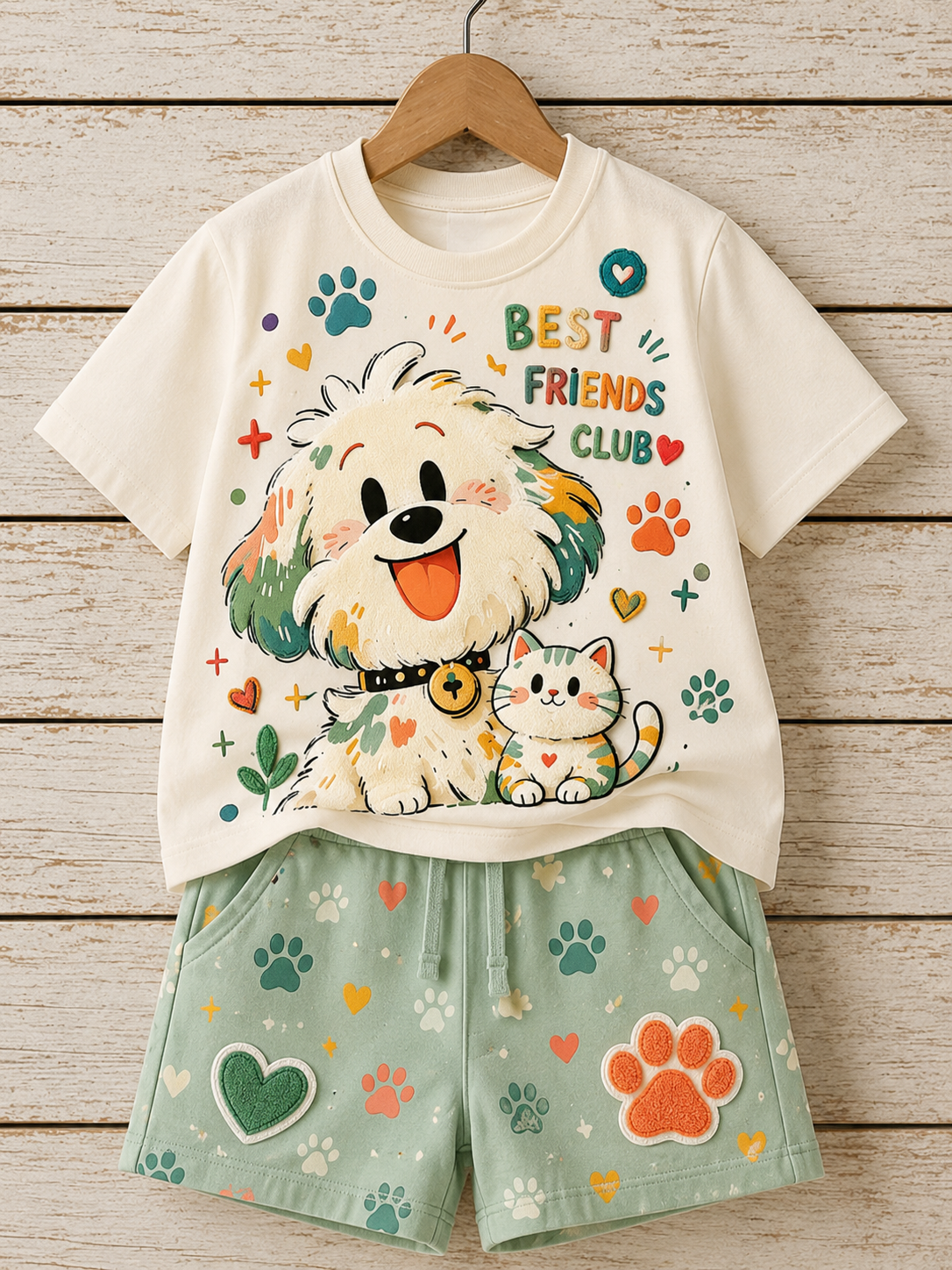 Ensemble Chemise à Manches Courtes Animaux Enfant