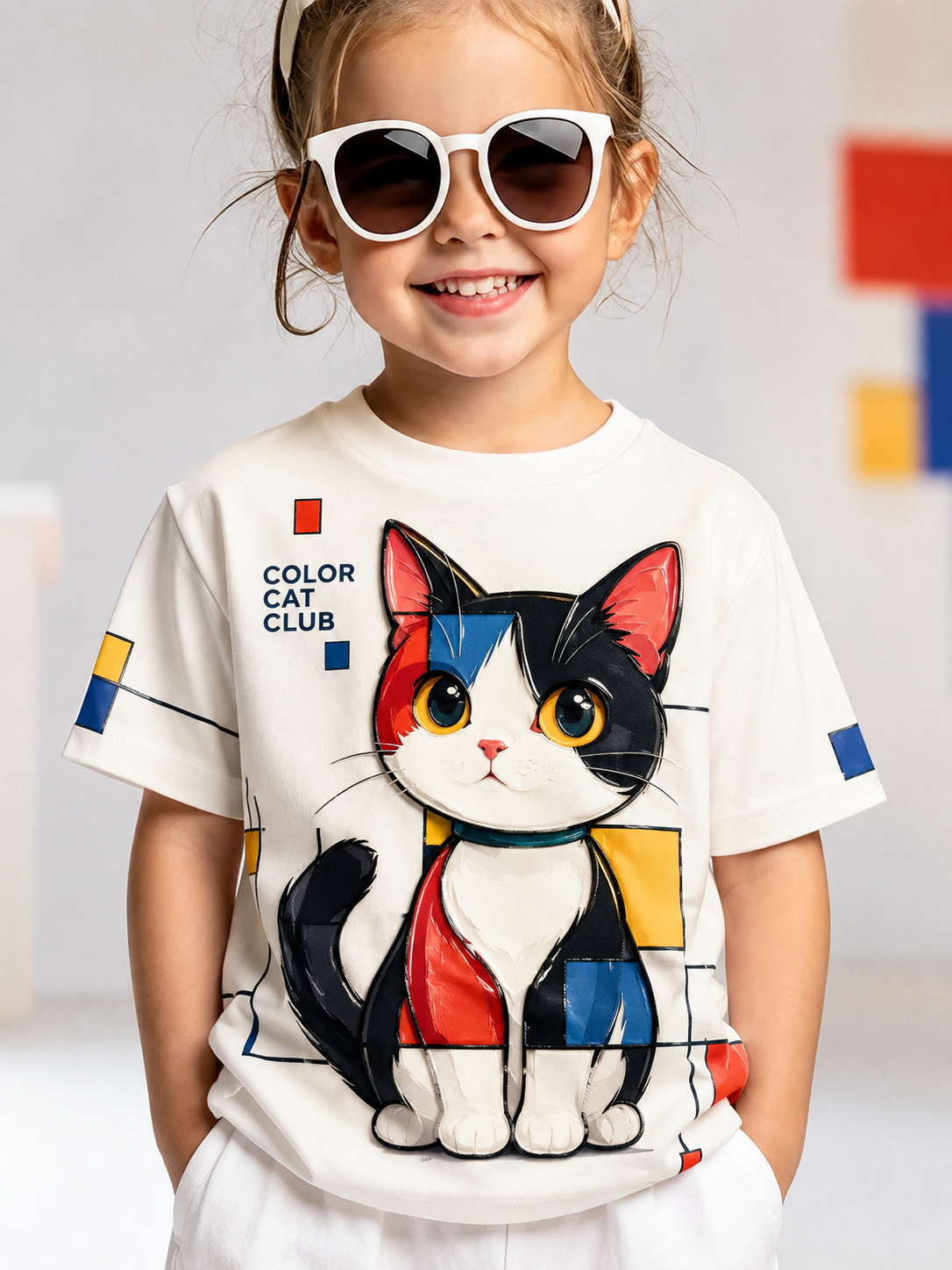 T-shirt à manches courtes imprimé animaux pour enfants