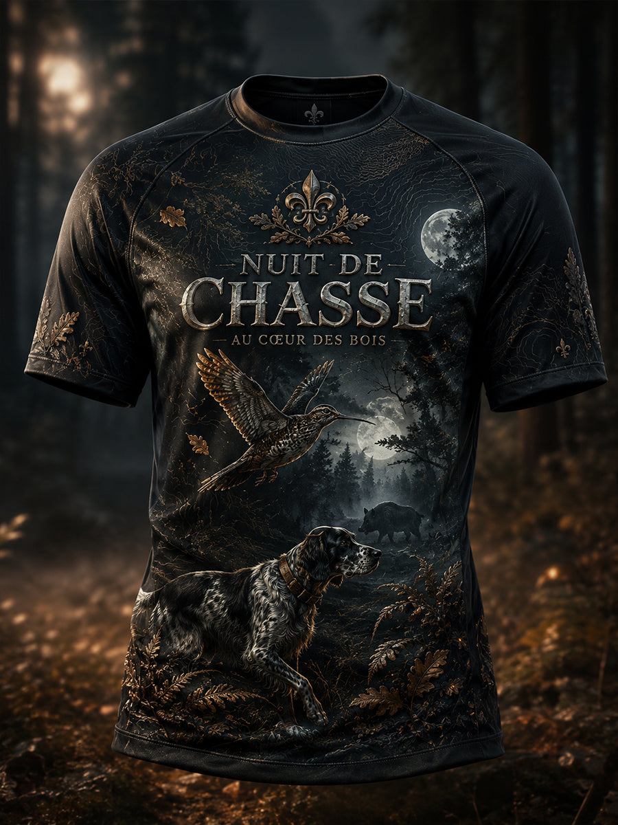 T-shirt à manches courtes pour la saison de chasse française masculine