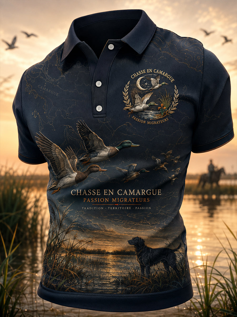 T-shirt à manches courtes pour la saison de chasse française, modèle homme