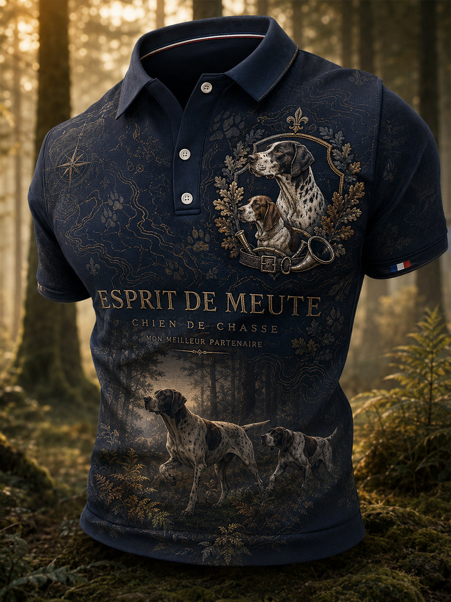T-shirt à manches courtes pour la saison de chasse française masculine