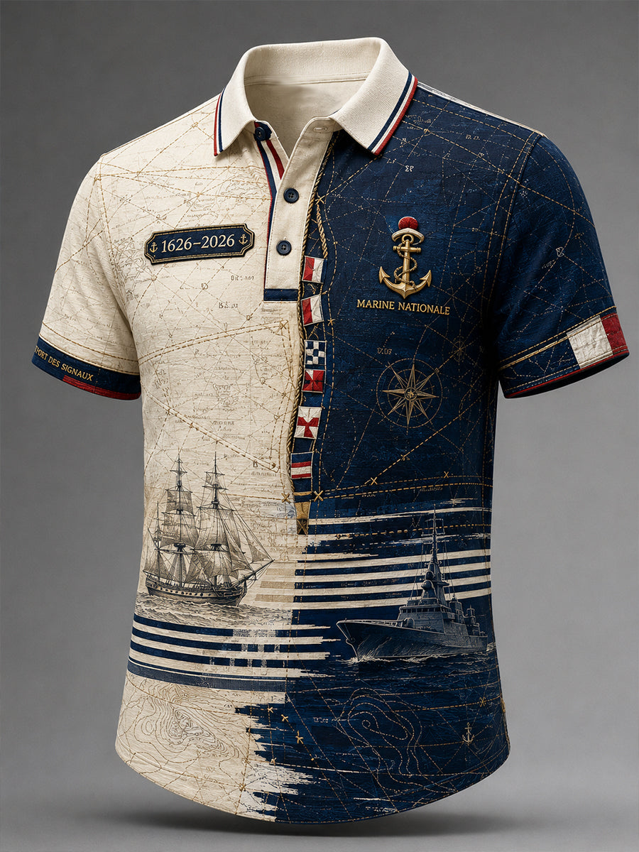T-shirt manches courtes de la Marine française pour homme