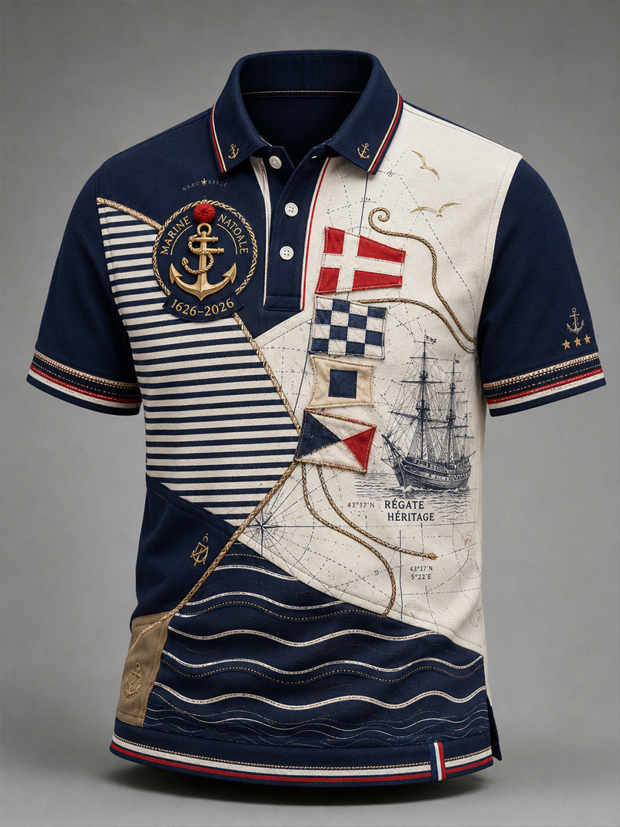T-shirt manches courtes de la Marine française pour homme