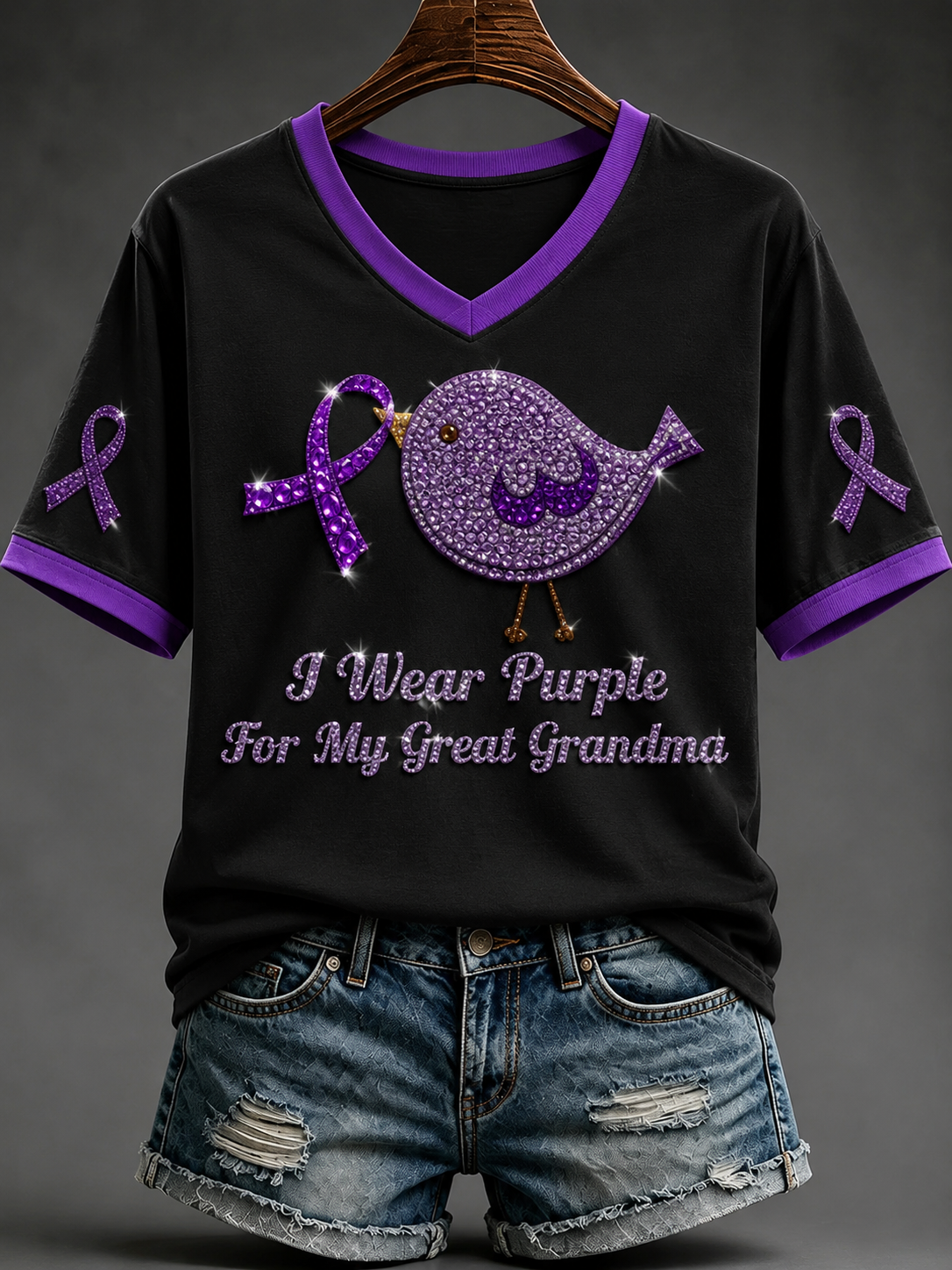 T-shirt manches courtes Alzheimer's Disease pour femmes