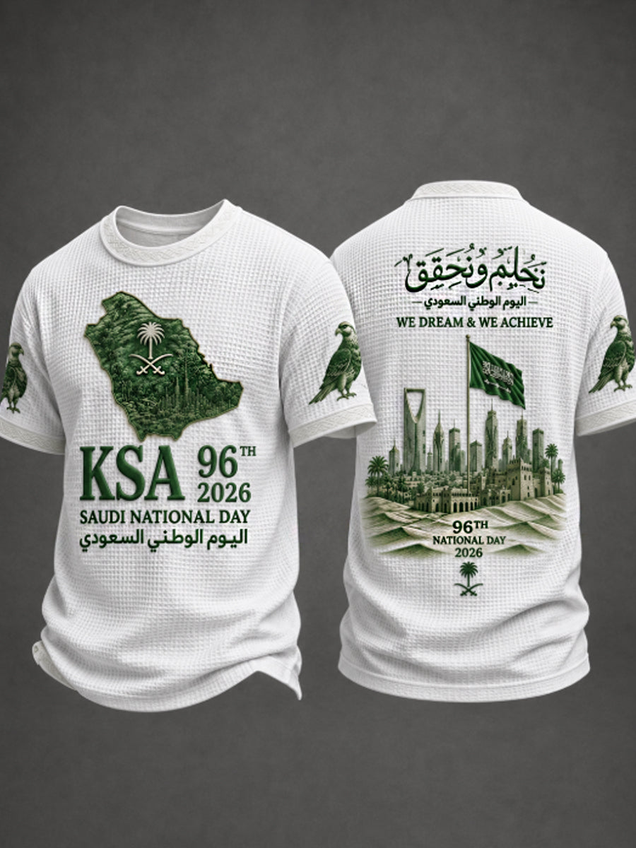 Men's Saudi National Day Waffle Short Sleeve Tee