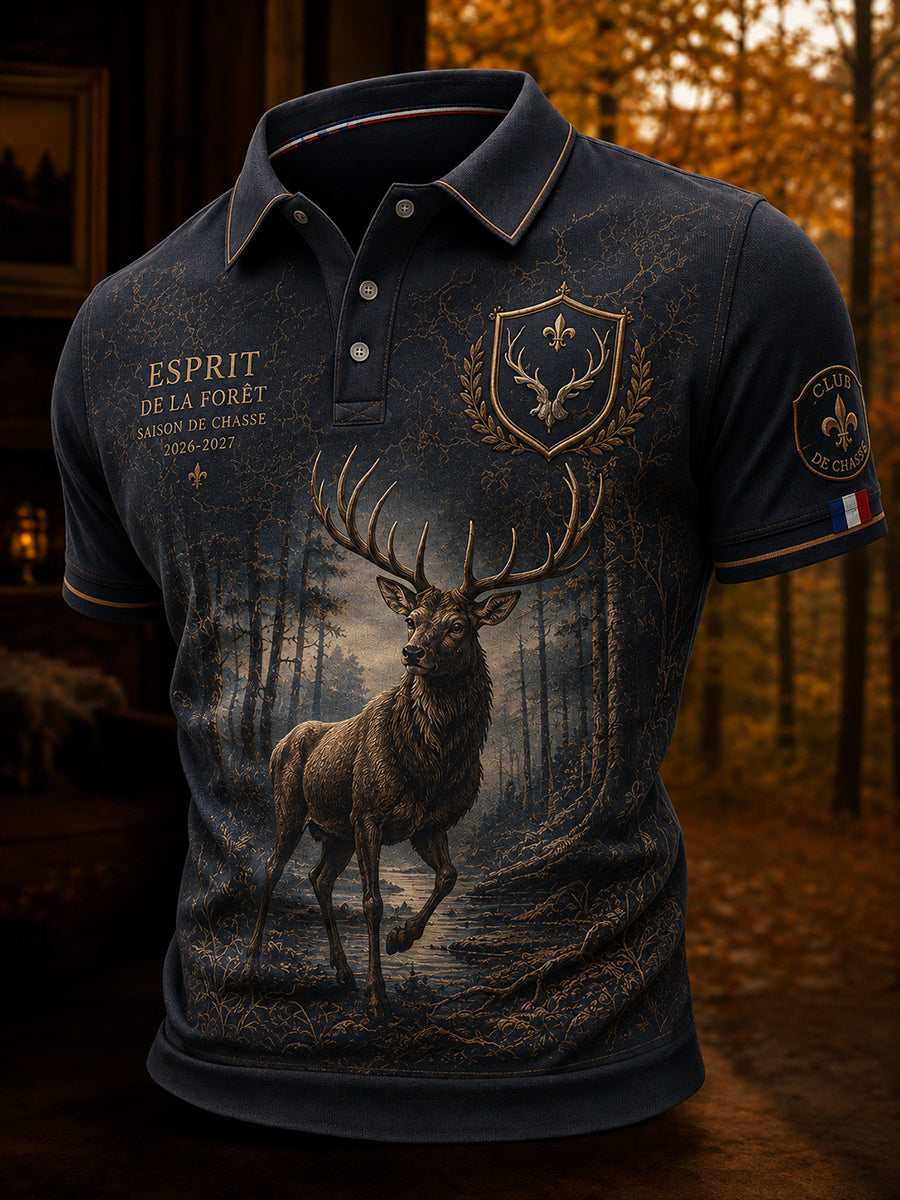 T-shirt manches courtes de chasse à la française pour homme