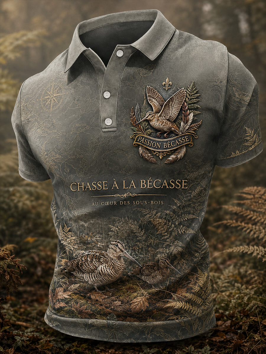 T-shirt manches courtes de chasse à la française pour homme