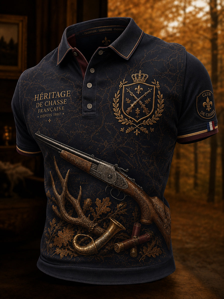 T-shirt manches courtes de chasse à la française pour homme
