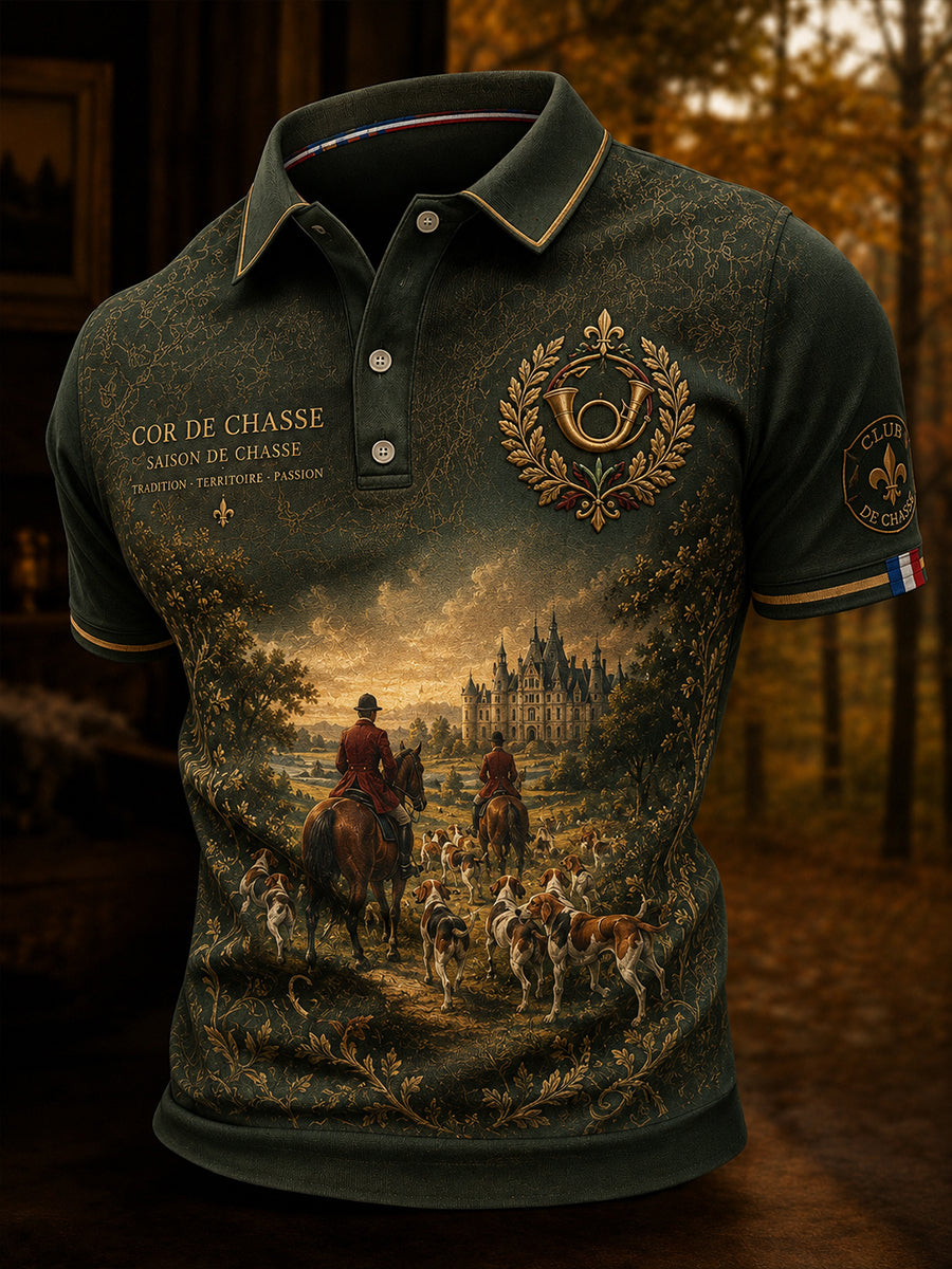 T-shirt manches courtes de chasse à la française pour homme