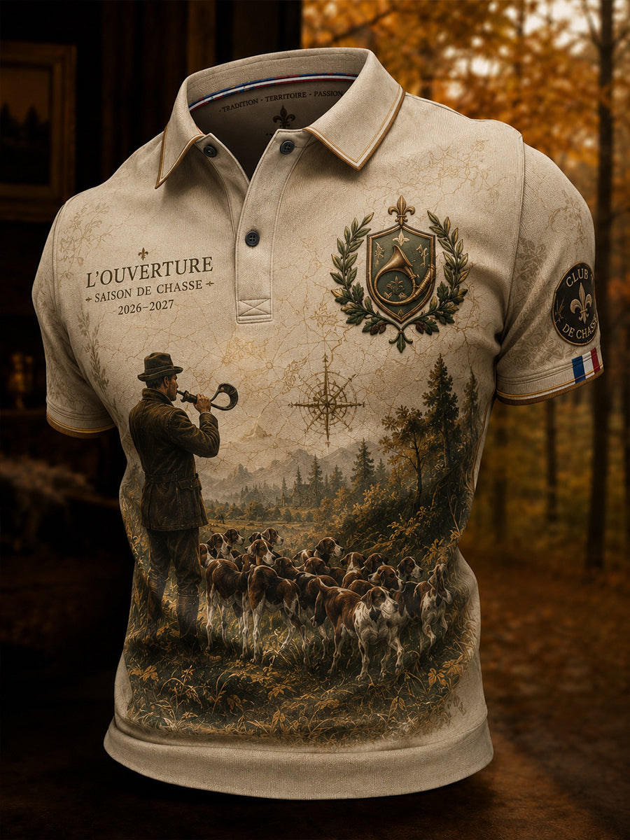 T-shirt manches courtes de chasse à la française pour homme
