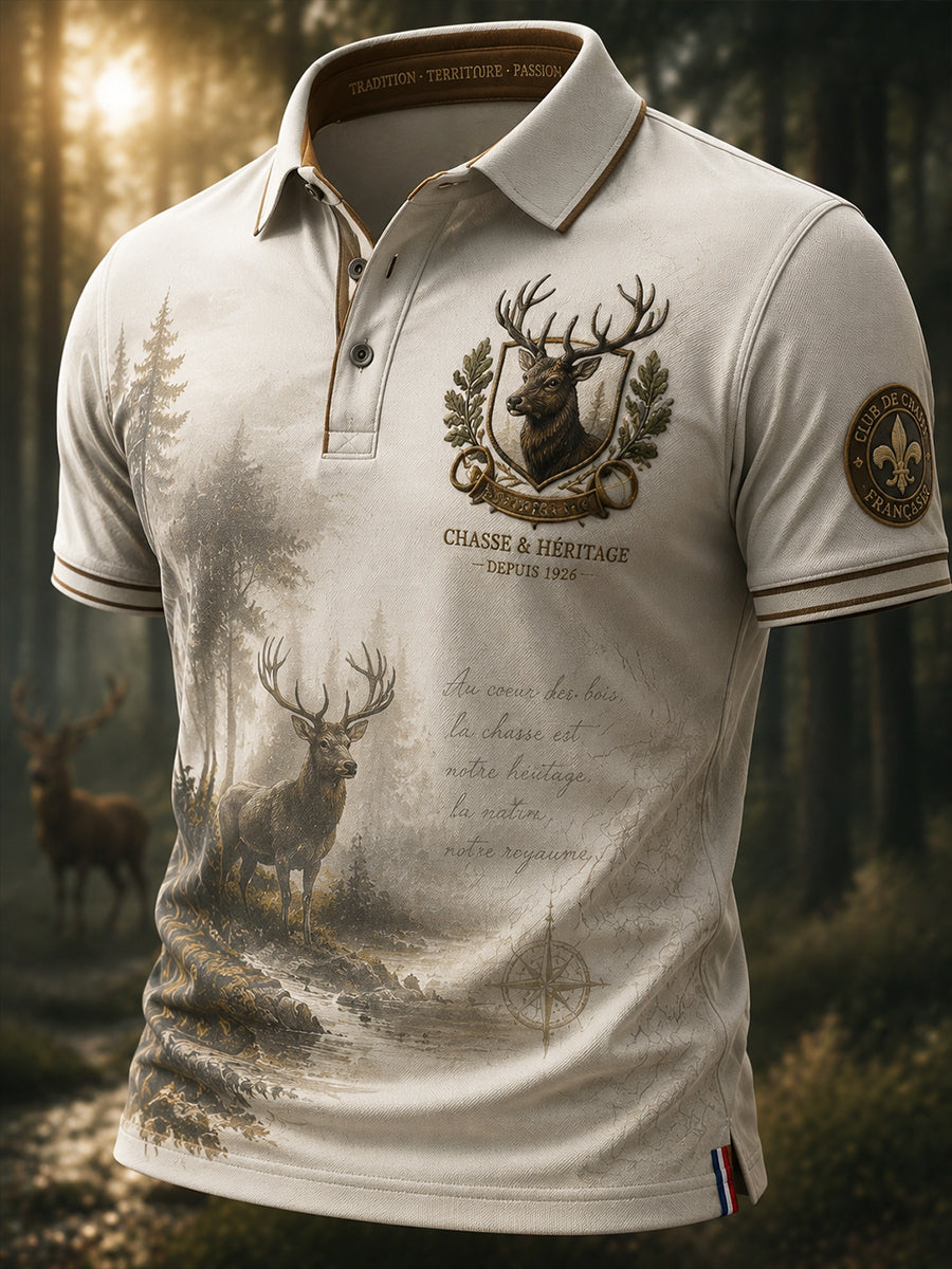 T-shirt manches courtes de chasse à la française pour homme