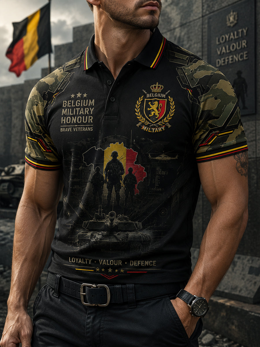 T-shirt raglan à manches courtes pour homme, avec imprimé camouflage de style militaire