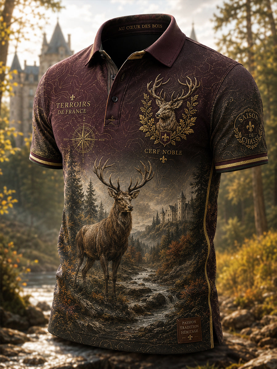 T-shirt à manches courtes pour la saison de chasse française, modèle homme