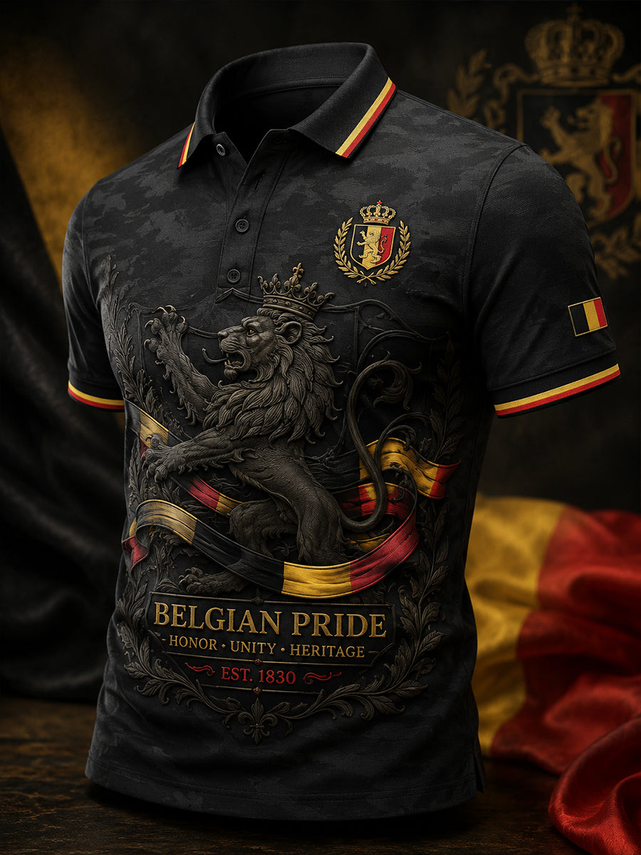 Polo à manches courtes pour homme avec imprimé patriotique commémoratif