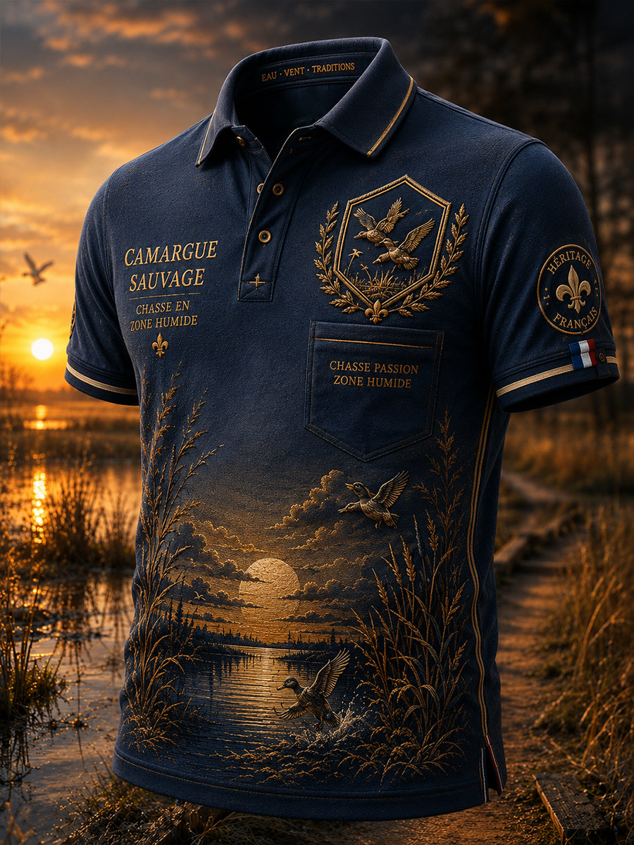 T-shirt à manches courtes pour la saison de chasse française, modèle homme