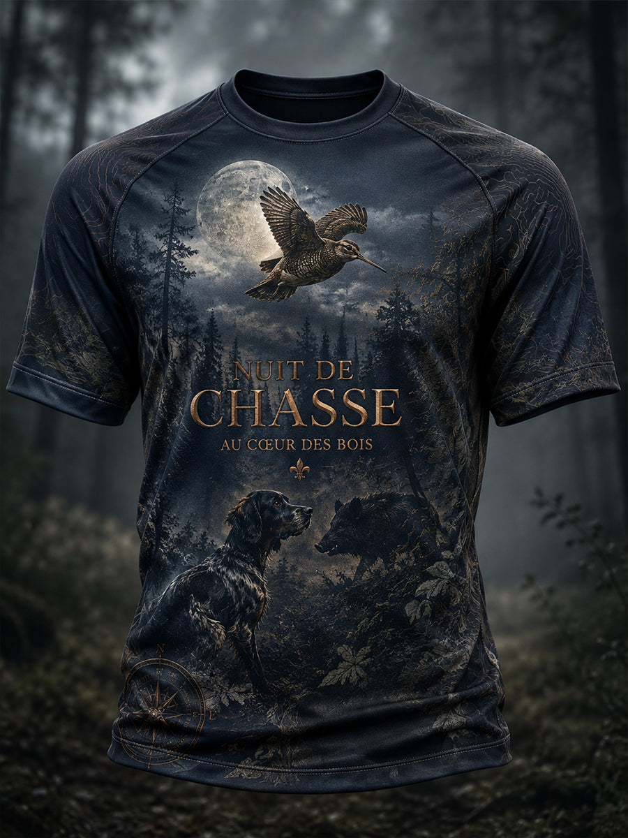T-shirt à manches courtes pour la saison de chasse française, modèle homme