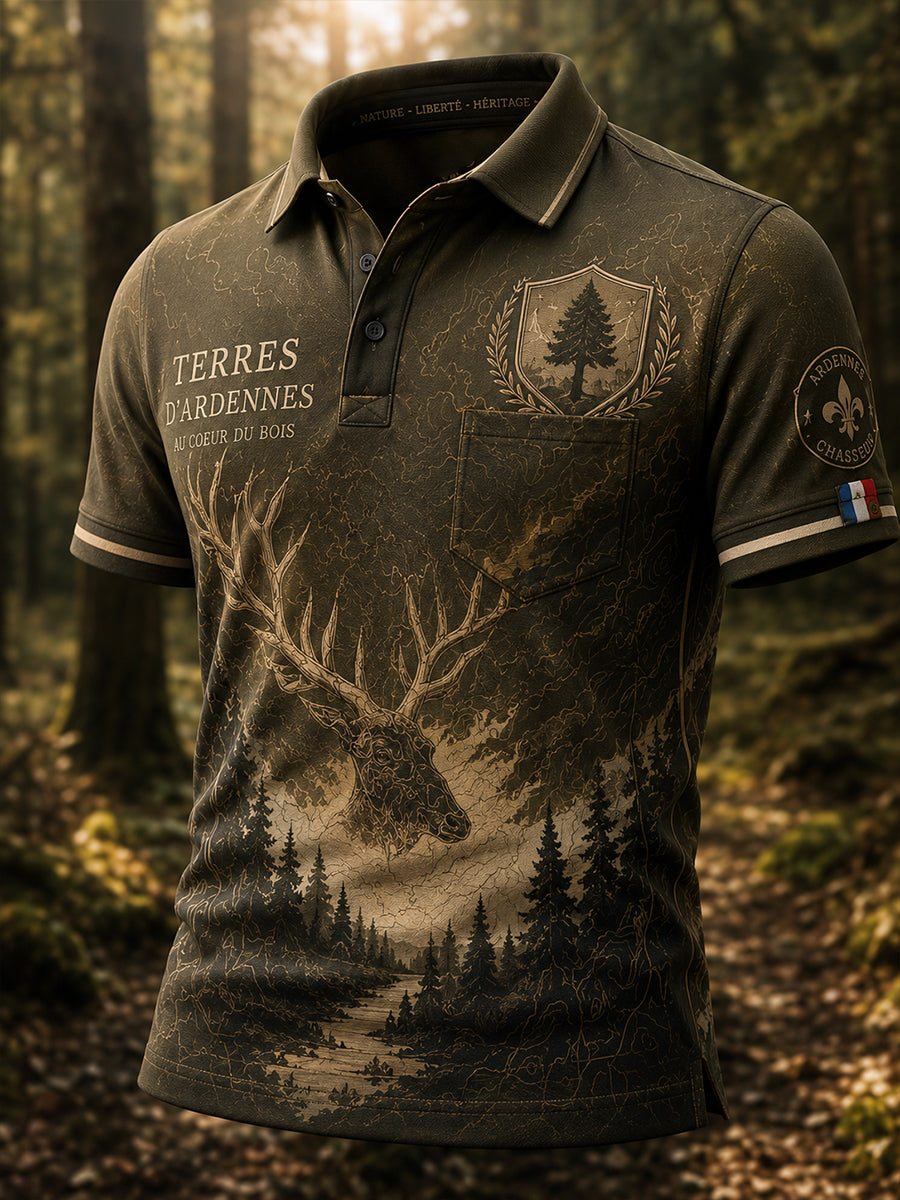 T-shirt à manches courtes pour la saison de chasse française, modèle homme