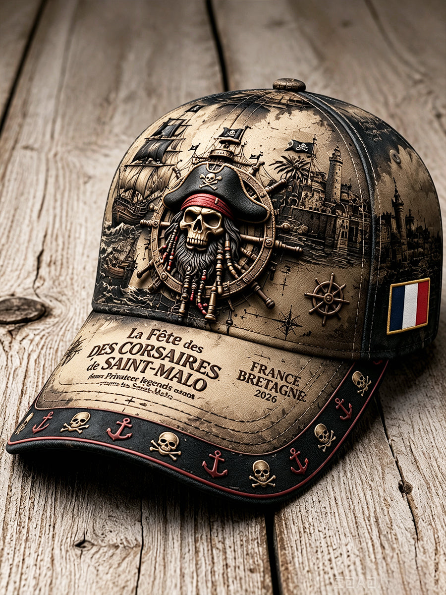 Chapeau décontracté à imprimé rétro du Festival des de Saint-Malo, en Bretagne