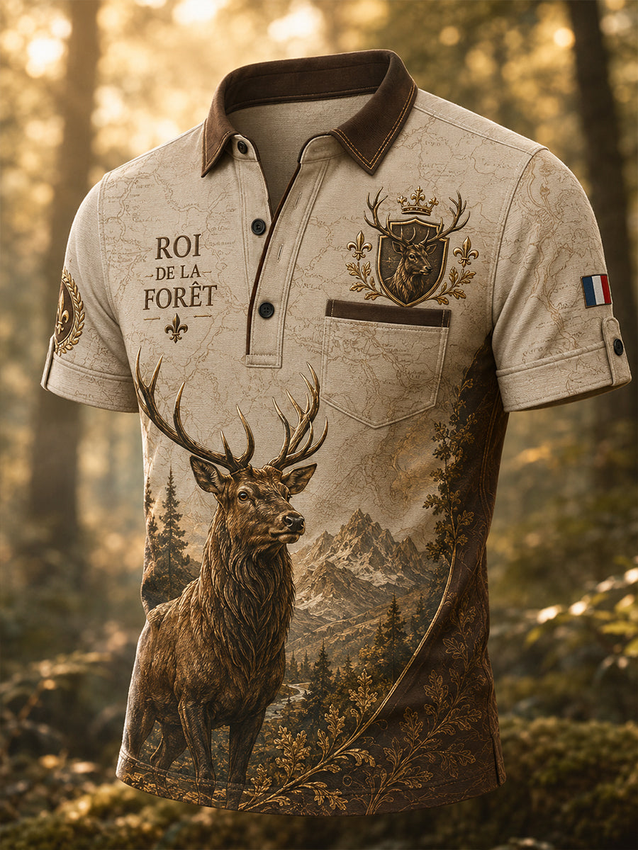 Chemise française de chasse à manches courtes pour homme