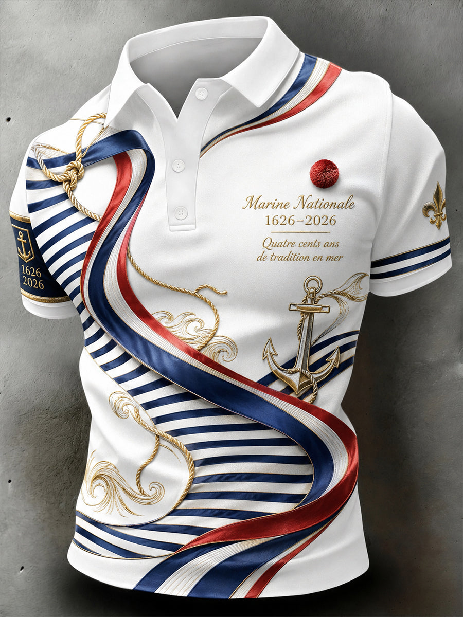 Chemise à manches courtes bleu marine pour homme