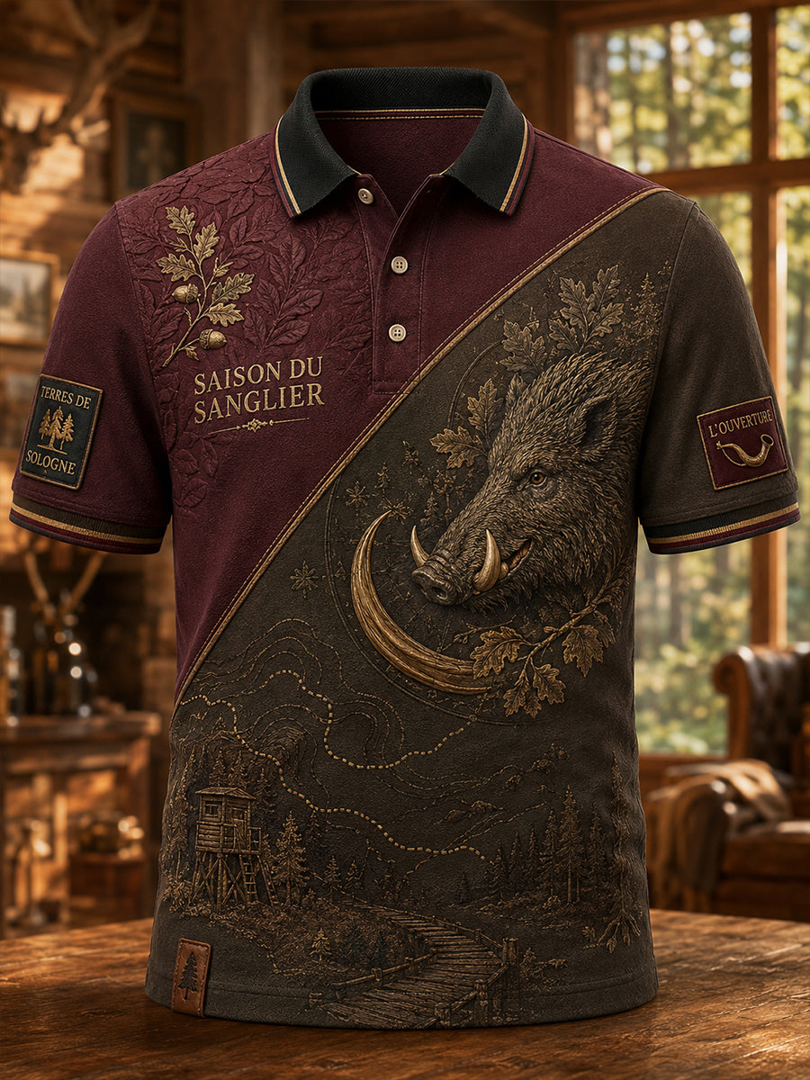 T-shirt manches courtes de saison de chasse française pour hommes